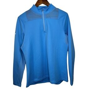 Levelwear Women's Size L 1/4 Zip Blue Vented‎ Layering Top Long Sleeve